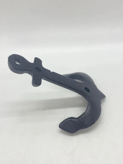 Nautical Black Cast Iron Ship Anchor Wall Hooks Coat Hooks – set of 5 3