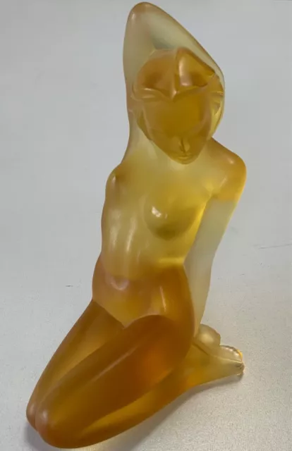 Lalique Crystal Petite Aphrodite Amber Nude Woman Figurine LCS 2008 559/999