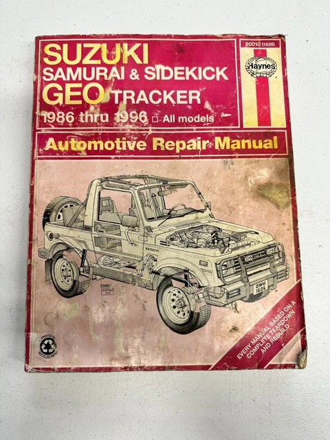 Haynes 90010 (1626) Suzuki Repair Manual 1986-1996 Samurai Sidekick GEO Tracker