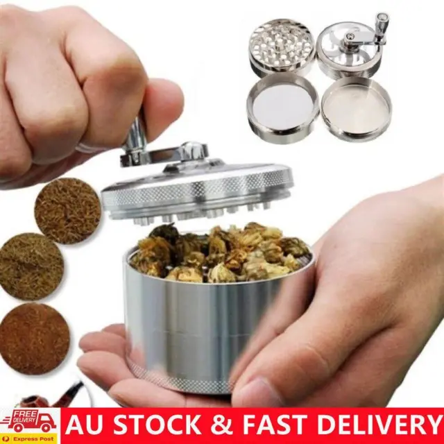 4 Layer Metal Zinc Alloy Herb Tobacco Grinder Hand Muller Smoke Crusher Spice
