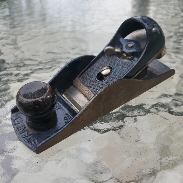 Old Used Tools,Vntg Stanley No.220 Block Plane,Carpenters Wood Shaving Tool,VGC