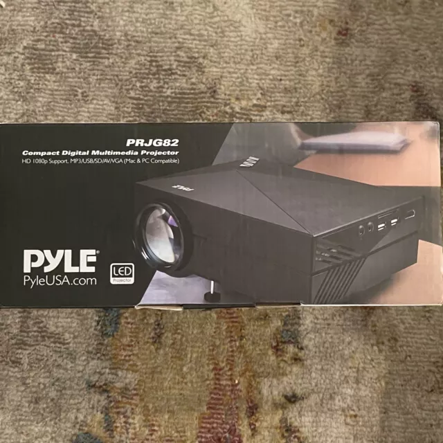 Pyle Home Projector PRJG82 1080p HD Compact Digital Multimedia Projector NIB