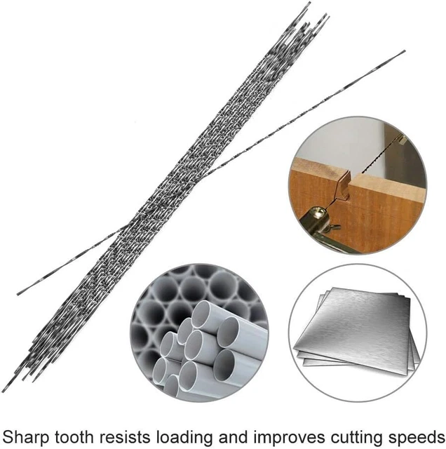 12x Scroll Saw Blades W/Spiral Teeth for Wood Metal Plastic Cutting Sawing Carve