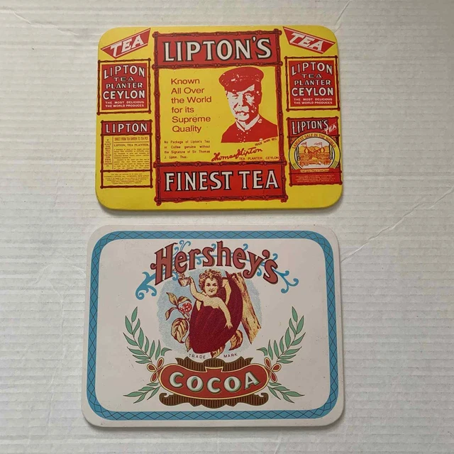 Bristolware Vintage Kitchen Signs Hershey Cocoa Lipton Tea Metal Cardboard