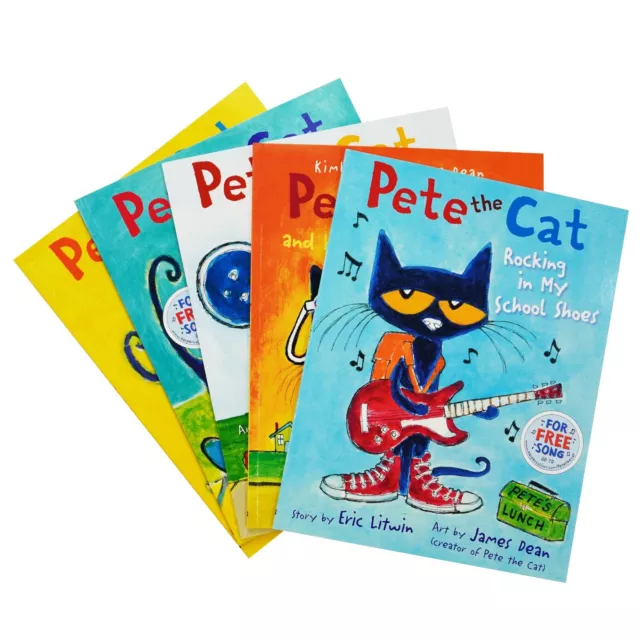 Pete the Cat Series 5 Books Collection Set - Ages 3-5 - Paperback