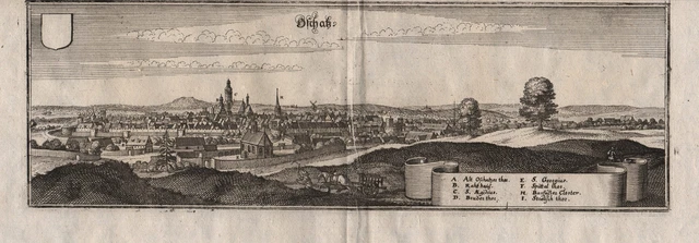 Orlandini Bassa Sassonia Vista Engraving Incisione Merian 1650