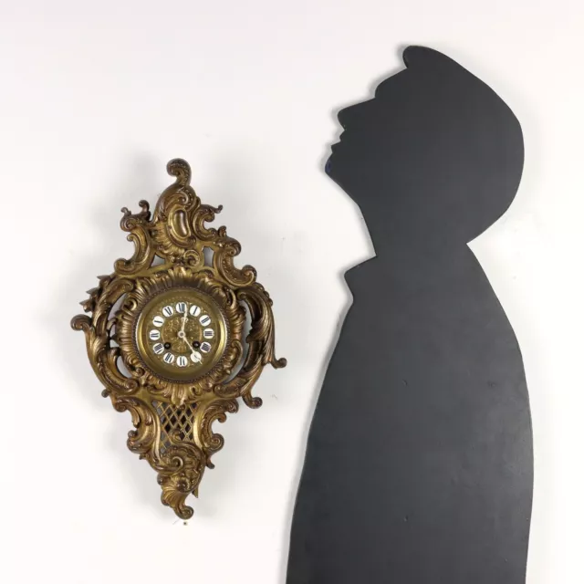 Orologio da Parete stile Rococò Bronzo Dorato - XIX Secolo Francia 2