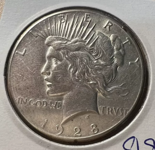 1928 P Peace Silber $ 1 Dollar Schlüsseldatum 2