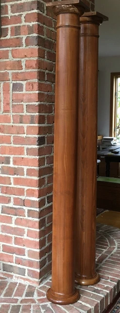 Pair Antique Southern Pine Porch Columns, Pillars, Pedestals, Fully Restored