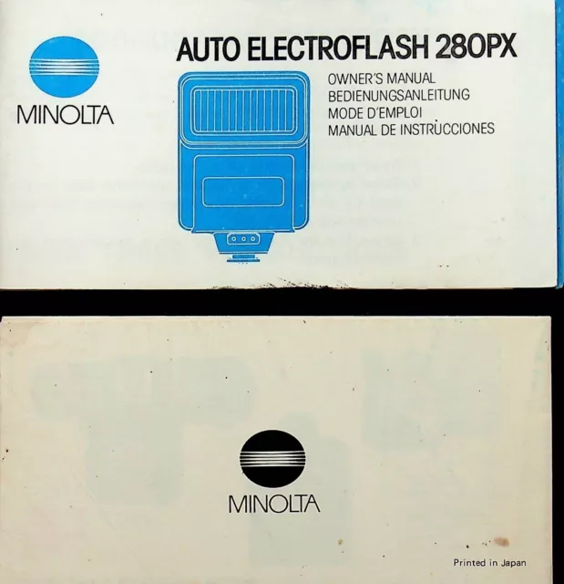 Two Minolta Auto Electroflash 280Px Instructions Booklets - E14-D