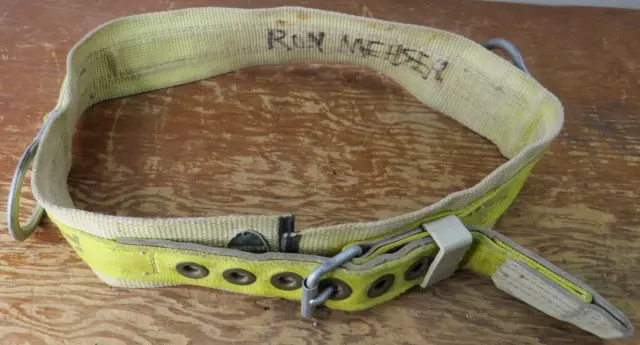 Vintage MILLER 2NA BELT XL 9/26/95 Yellow & Tan lineman