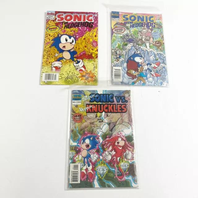 Sonic Comics Lot Of 3 | Archie Adventure Series Sonic Vs Knuckles
