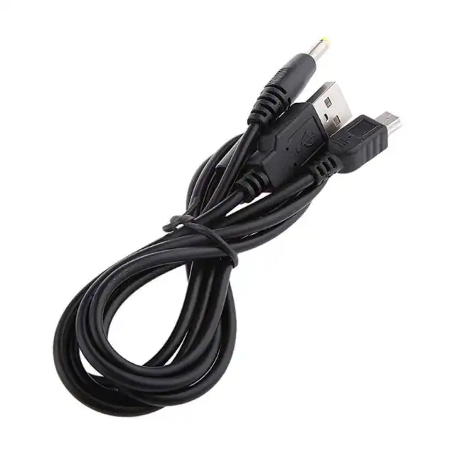 2 en 1 Cable USB de Carga y Datos Compatible con Sony PSP 1000 2000 3000 Negro