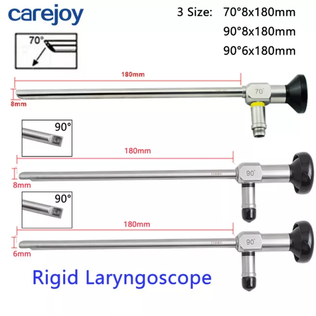 Carejoy 70°/90° 6mm/8mmx180mm Endoscope Laryngoscope Laryngendoscope Rigid CE