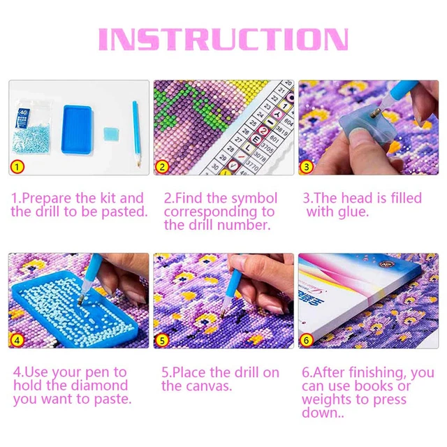 Diamant-Malerei Zeichnung LED Licht Punkt Bohrer Stift für DIY Handwerk (lila)