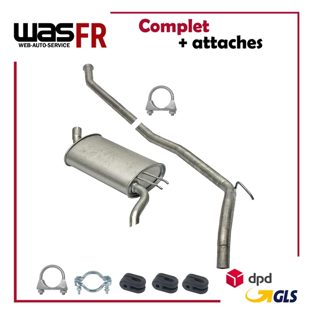 Pot D'Échappement + Kit De Montage Pour VW Transporter IV (1996-1998) 2.4 D 78 CV - Compatible Références OEM