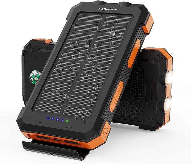 500000mAh 3USB Portable External Battery Charger Solar Power Bank For Cell Phone