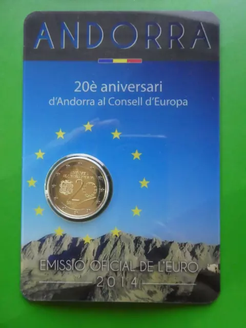 2 Euro 2014 Gedenkmünze Andorra Europarat stgl./ Coincard