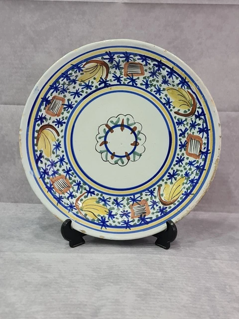 Large Antique Vintage Faience Tin Glazed Plate / Charger 