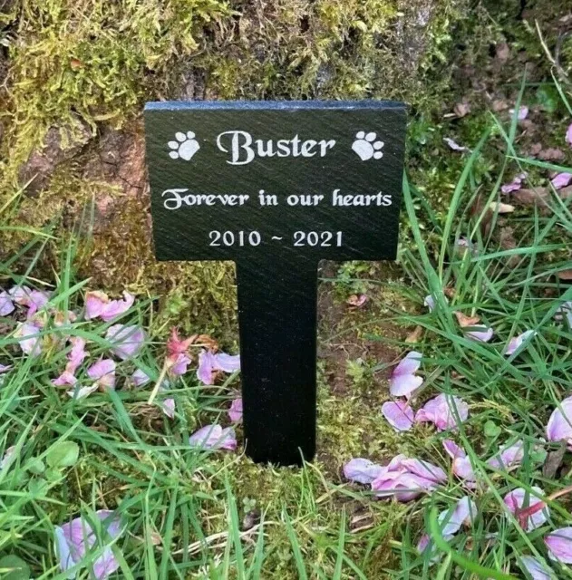 Pet Memorial Slate Stake Grave Marker Plaque Dog Cat Rabbit Hamster Guinea Pig