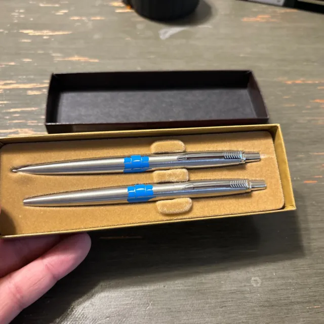 Vintage Parker Arrow Pen Pencil Set Black Case Lot