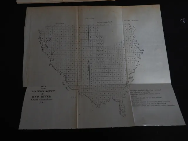 Antique Map "Map of the District North of Red River & North Western District LA"