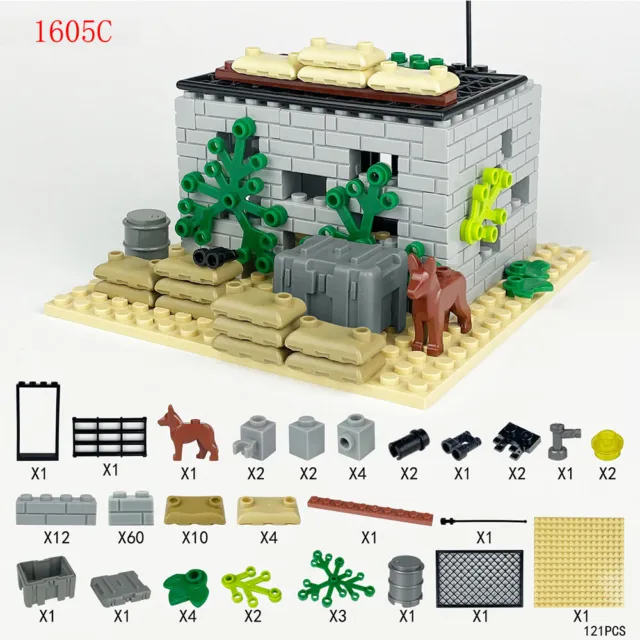 MOC PDF Paper Instructions Military Army Figure Jungle Defense Fortress Bunker