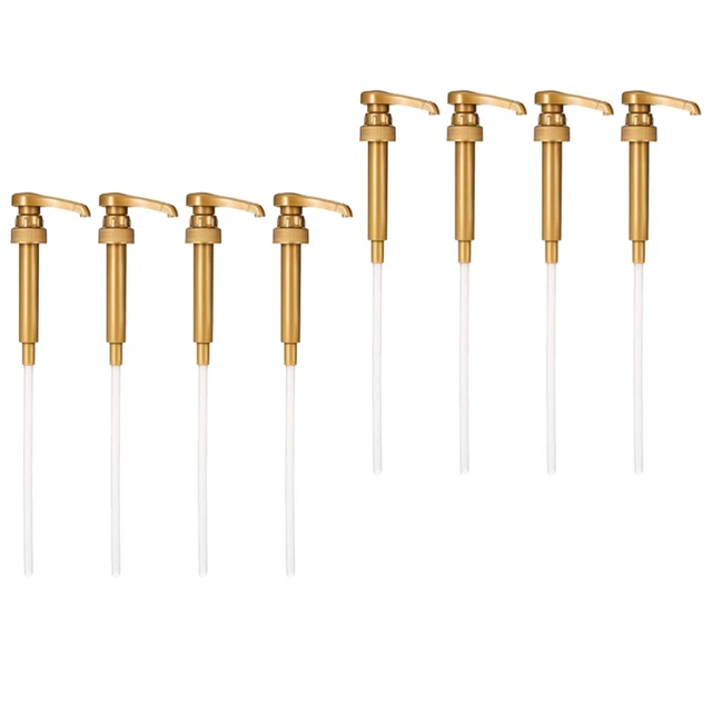 8 pz pompa per sciroppo d'oro pompa shampoo superiore per bottiglie per salsa bottiglia di sciroppo