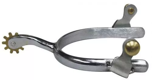 Silver Color Steel Shiny Metal Western Saddle Horse Spurs Ladies Youth