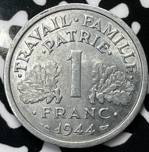 1944 France 1 Franc Lot#M4042 High Grade! Beautiful!