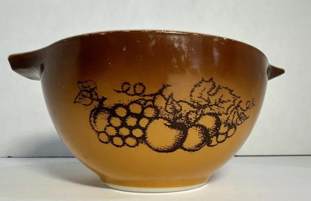 Vintage Pyrex Old Orchard Brown Pattern 441 - 1.5 Pint - Cinderella Mixing Bowl