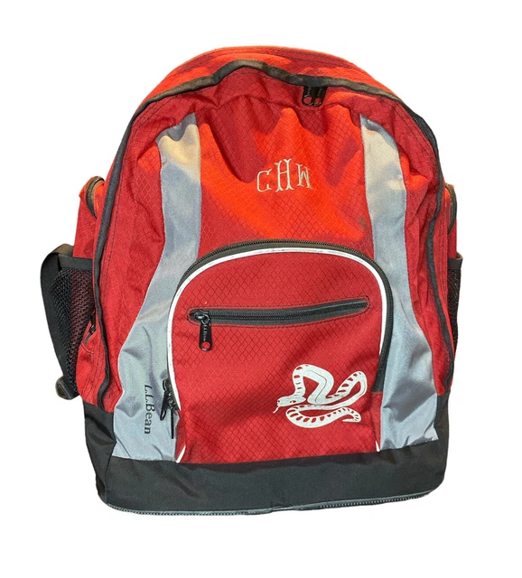 LL Bean Deluxe Rolling Wheelie Wheeled Backpack Book Bag Carry on Luggage Red