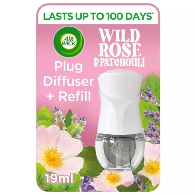 Air Wick Plug In Diffuser and Refill Air Freshener Wild Rose & Patchouli 19ml