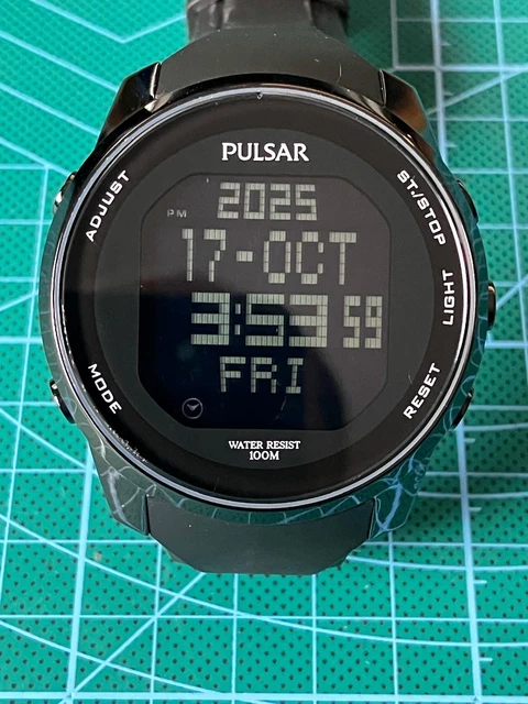 PULSAR W861-X006 DIGITAL Watch Stainless Steel Case Water
