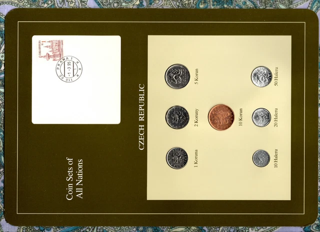 Coin Sets of All Nations Czech Republic 7 coin 1993 - 1994 UNC