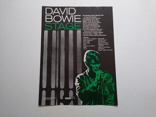 David Bowie Stage ad cutting clipping USA Fender Starmaker Starcaster