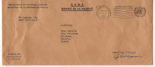 Canada - United Nations Emergency Force to Petawawa, ON 1958 - V6564