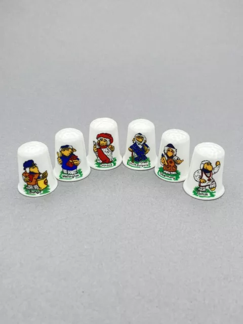 The Wombles of Wimbledon fine bone china thimbles full set of six