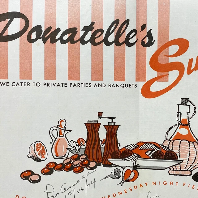 1960s Donatelle's Supper Club Mounds View New Brighton Restaurant Paper Placemat