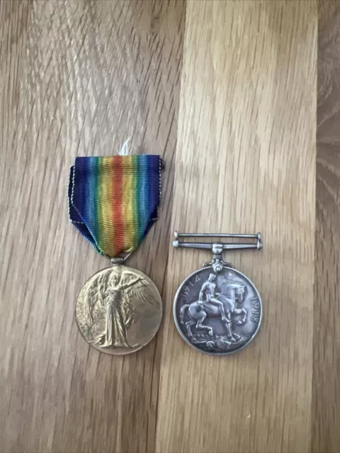 WW1 Pair of Medals 1914-1918 War & Victory Medal To 101 PTE H HUDDLESTONE A. CYC