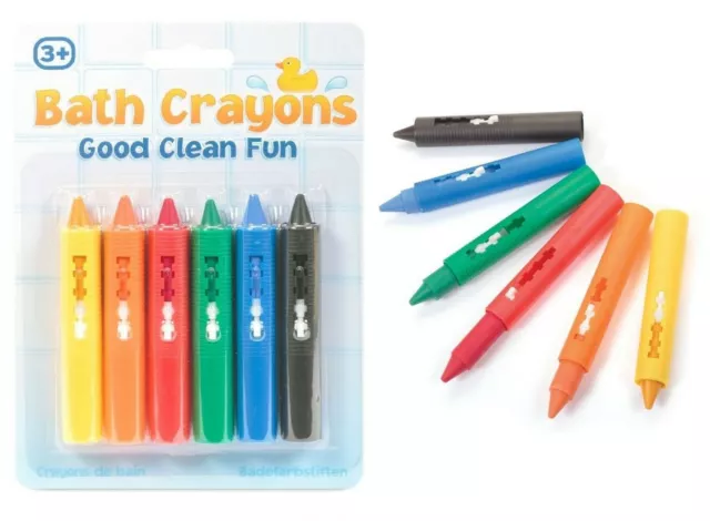 12 x WASHABLE BATH CRAYONS Crayon Kids Baby Bath Time Paints Drawing Pens Toy UK 2