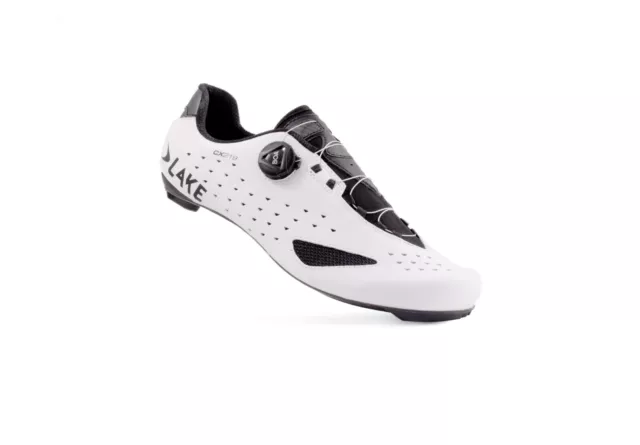 Lake Cx219 Road Cycling Shoe Regular Fit Uk7.5 Eu41 White/Black 3021701