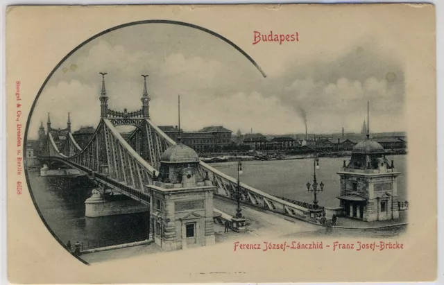 AK Budapest, Ferenc Jozsef Lanczhid, um 1900