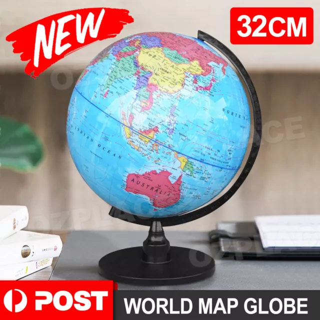 32CM World Globe Rotating Map Earth with Stand Kids Geography Educational Toy