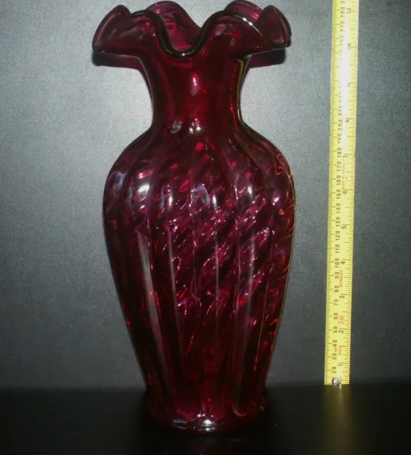 Vintage Cranberry Glass Vase