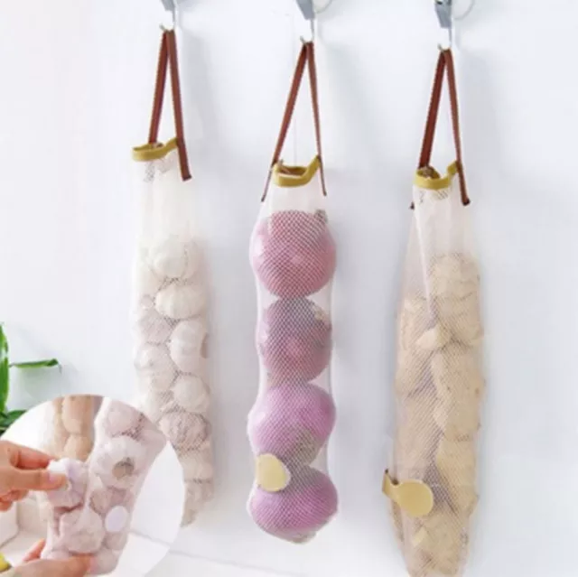 Breathable Wall Handle Onion Garlic Hanging Storage Bags Net Vegetable Kitchen