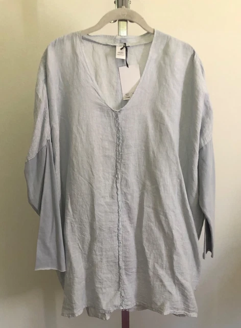 NWT Elemente Clemente Powder Blue Linen Top Sz 5