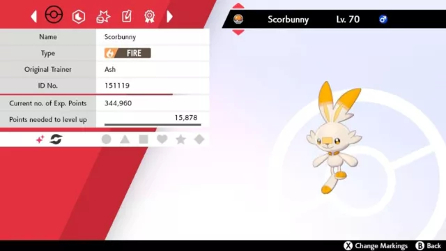 Pokemon Sword & Shield Shiny Scorbunny 6IV Max EVs