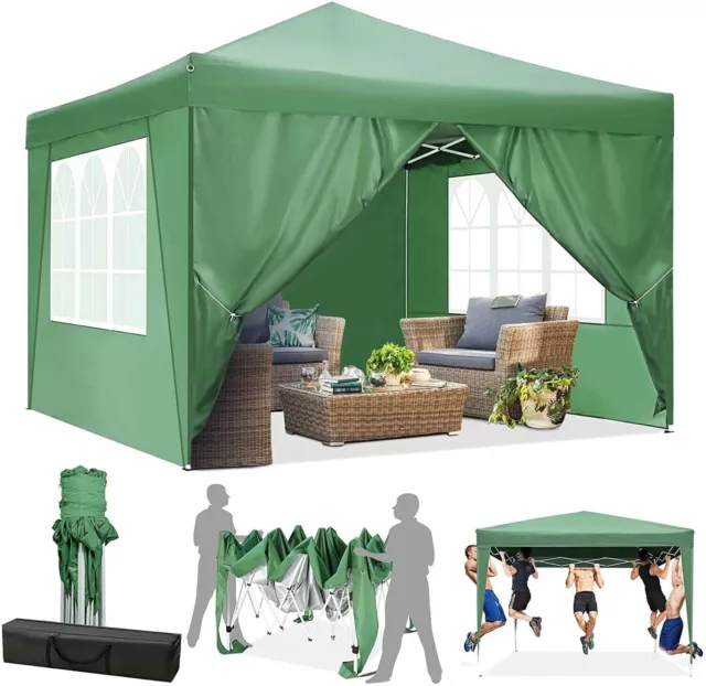 Falt Pavillon Partyzelt WASSERDICHT Pavillion Gartenzelt Dachmaß 3x3m oder Zelt 3