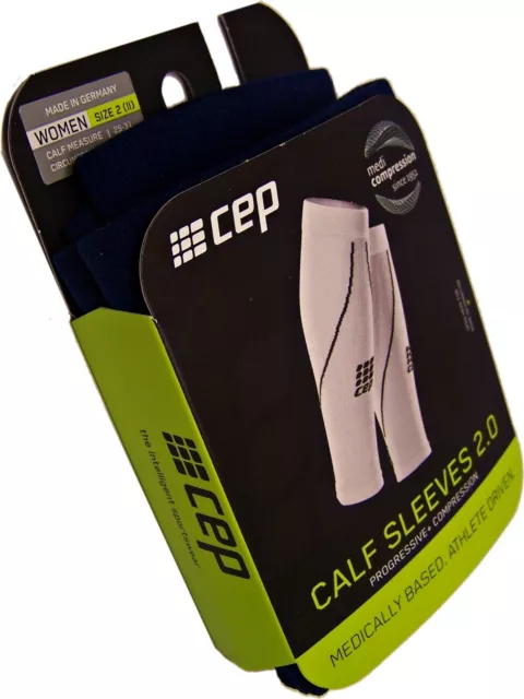 CEP Women's 20-30 Compression Calf Sleeves 2.0 Size 2 - Deep Ocean Unused - NOS